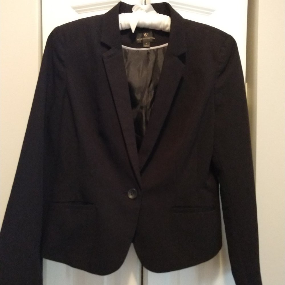Worthington Cropped Blazer size L Large in Black